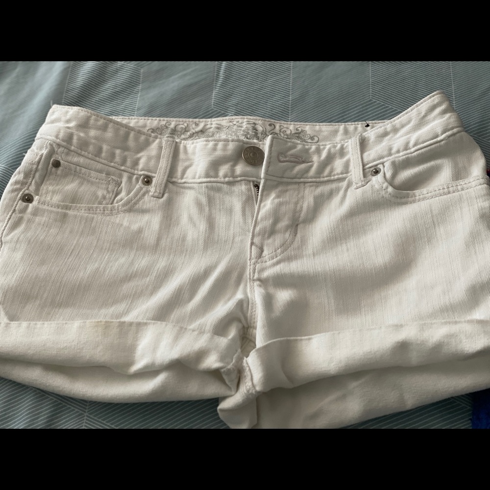 Never worn Express White Jean shorts
